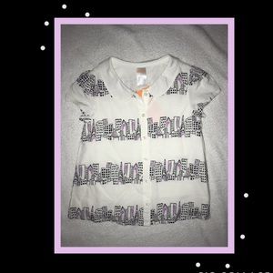 Purple Black And White Toddler Gymboree Blouse - 5